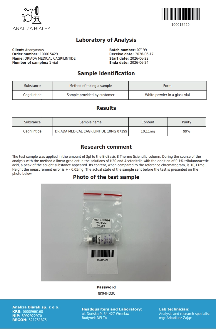 Cagrilintide 10mg — informação