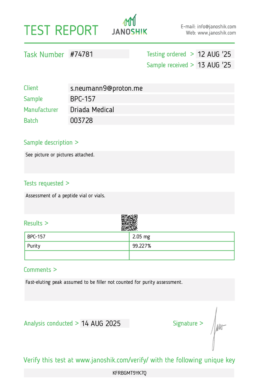 BPC-157 2mg — informação