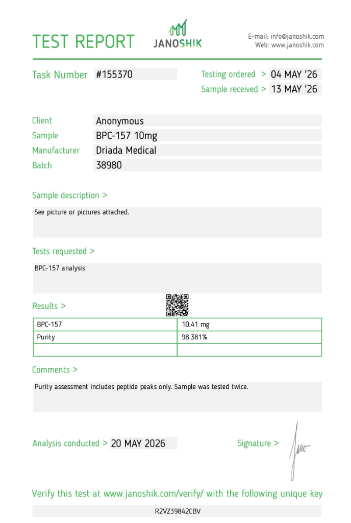 BPC-157 10mg — informação